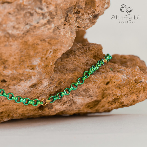 Титановая цепочка "Verde" с золотом желтым 585 |АЛЬТЕР ЭГО|