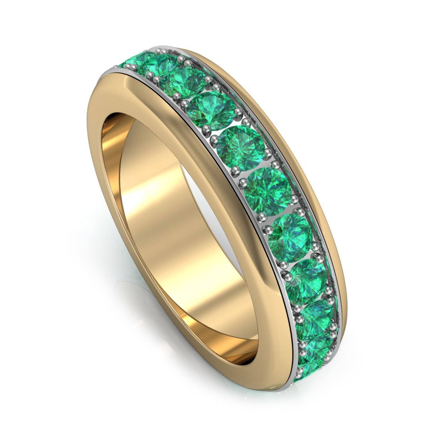 Зеленый камень изумруд золотое кольцо